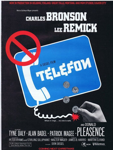 Telefon 1977 ORIGINAL Vintage 9x12 Industry Ad Charles Bronson Lee Remick