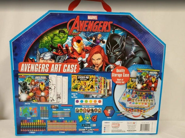 NEW SEALED Marvel Avengers Art Case w/ Paint Markers Stamps Stickers Crayons