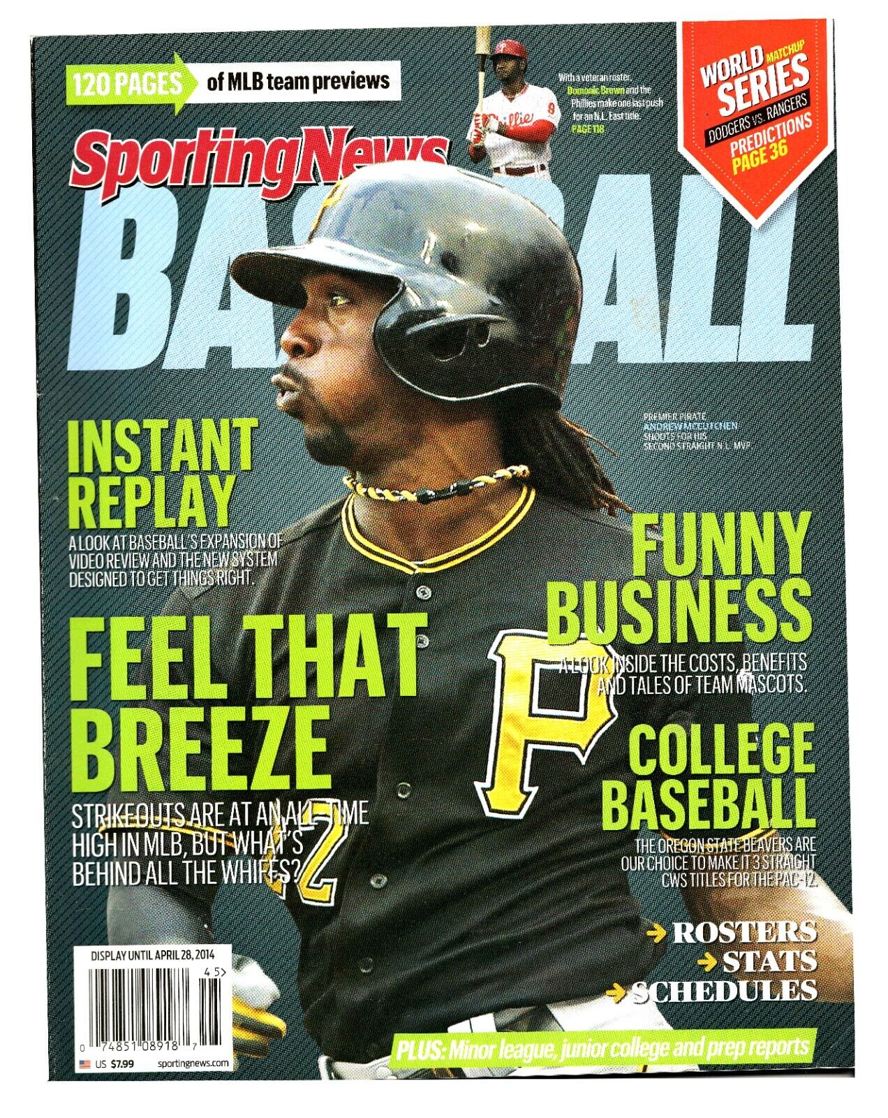 2014 Sporting News Baseball Preview Magazine Andrew McCutchen Pirates