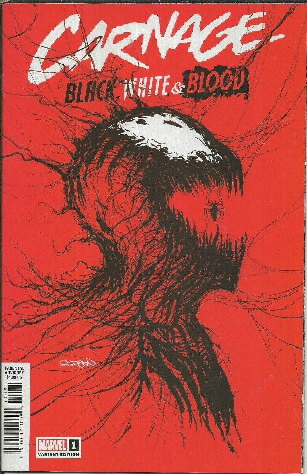 Carnage Black White & Blood #1 2021 Marvel Patrick Gleason Webhead Variant