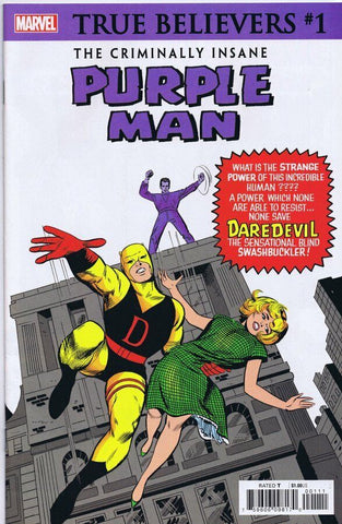 True Believers Criminally Insane Purple Man #1 2019 Marvel Comics Daredevil