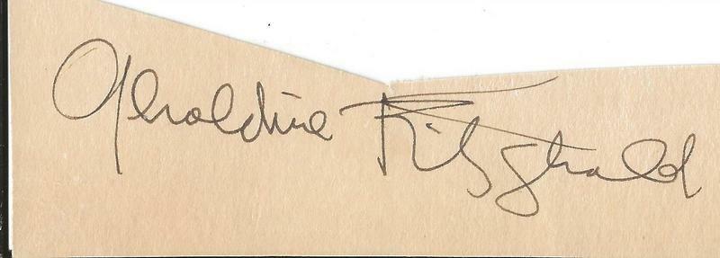 Geraldine Fitzgerald Signed Vintage Index Card JSA 