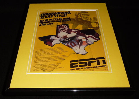 1985 Texas vs Texas A&M ESPN Thanksgiving 11x14 Framed ORIGINAL Advertisement