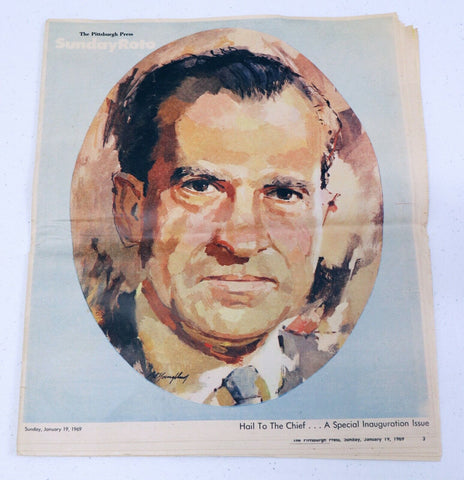 ORIGINAL Vintage Jan 19 1969 Pittsburgh Press Roto Richard Nixon Newspaper