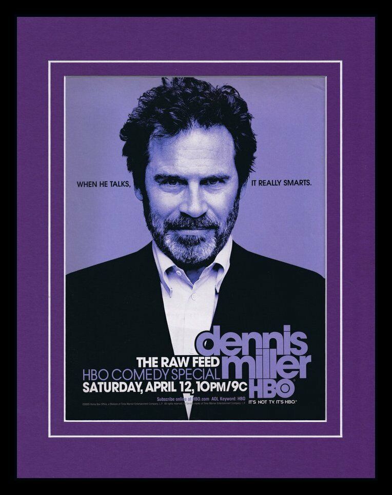 2003 Dennis Miller Raw Feed HBO 11x14 Framed ORIGINAL Advertisement