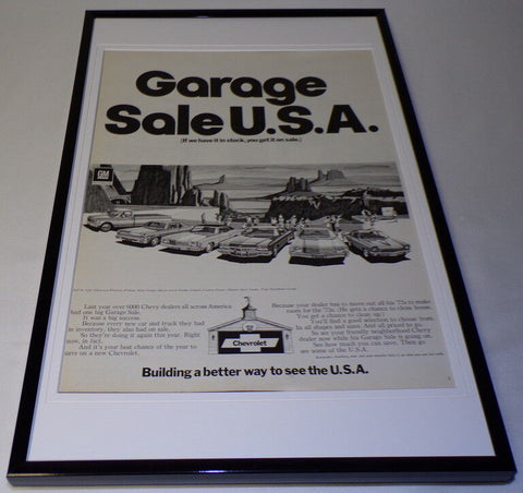 1972 Chevrolet Garage Sale Framed 11x17 ORIGINAL Vintage Advertisin​g Poster 