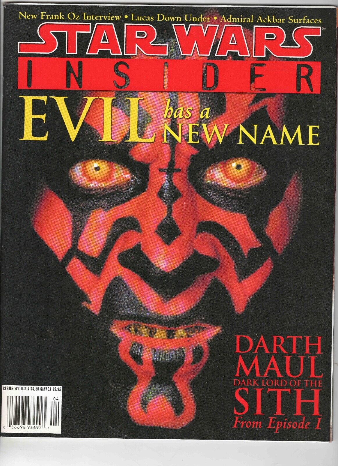 VINTAGE 1999 Star Wars Insider Magazine #42 Darth Maul