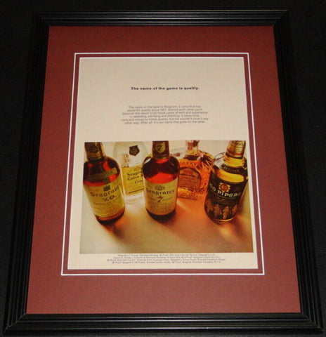 1967 Seagram's Whiskey Gin 11x14 Framed ORIGINAL Advertisement