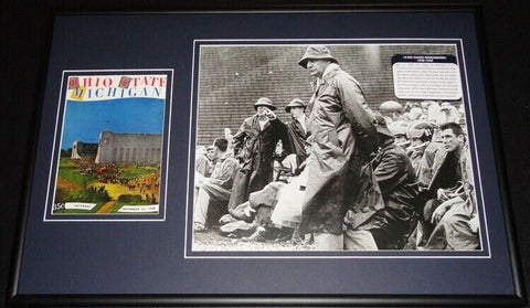 Bennie Oosterbaan Last Game Framed Repro Program Cover & Photo Display Michigan