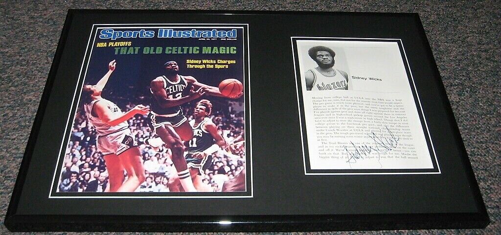 Sidney Wicks Signed Framed 12x18 Photo Display Celtics UCLA