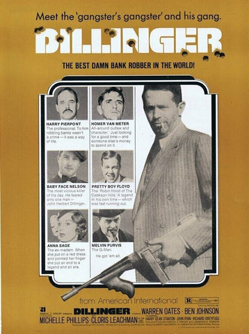 Dillinger 1973 ORIGINAL Vintage 9x12 Industry Ad Warren Oates Ben Johnson