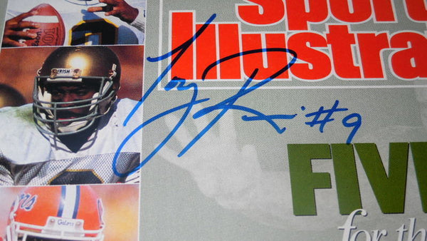 Tony Rice Signed Framed 1989 Sports Illustrated Cover JSA Notre Dame