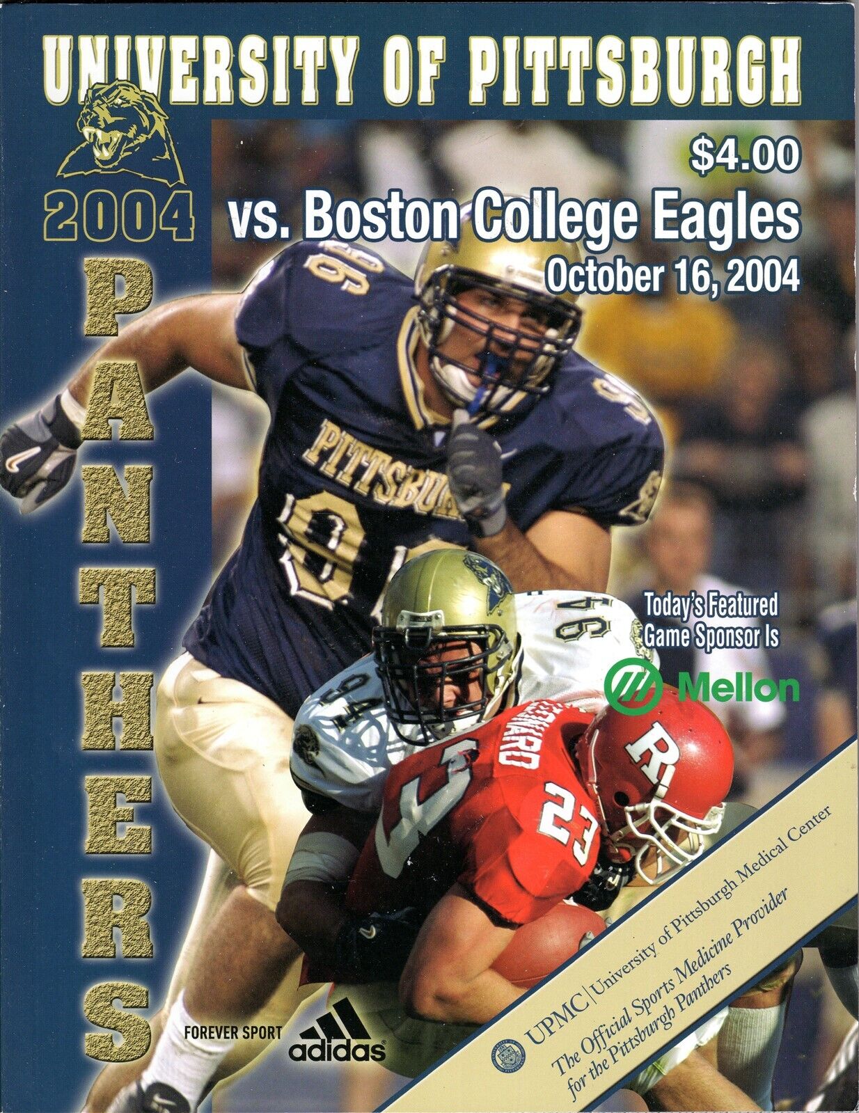 VINTAGE Oct 16 2004 Boston College @ Pitt Panthers Program Darrelle Revis Flacco