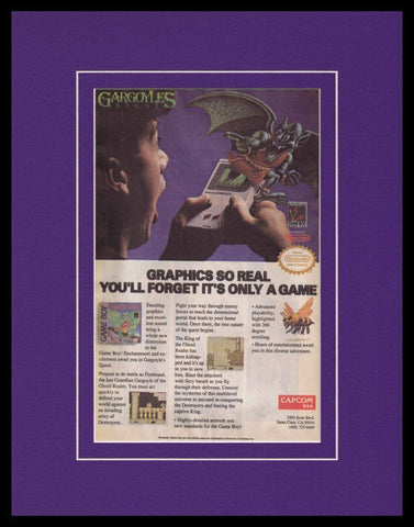 Gargoyle's Quest 1990 Game Boy Framed 11x14 ORIGINAL Vintage Advertisement 