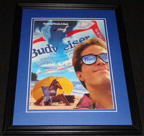 1991 Budweiser Nothing Beats a Bud 11x14 Framed ORIGINAL Advertisement