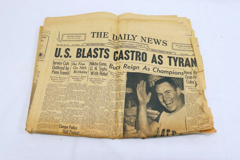 ORIGINAL Vintage Oct 14 1960 Pittsburgh Pirates Win World Series Newspaper