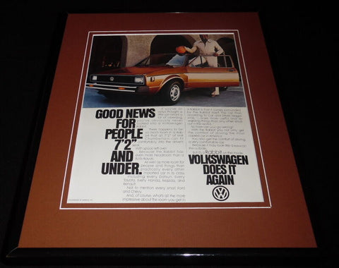 Wilt Chamberlain 1979 VW Volkswagen Rabbit Framed ORIGINAL Vintage Advertisement