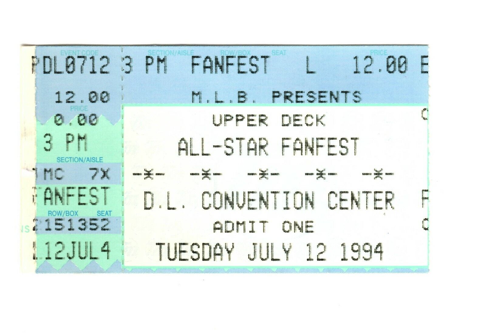 1994 Upper Deck MLB All Star Game Fanfest Pittsburgh Pirates David Lawrence Ctr