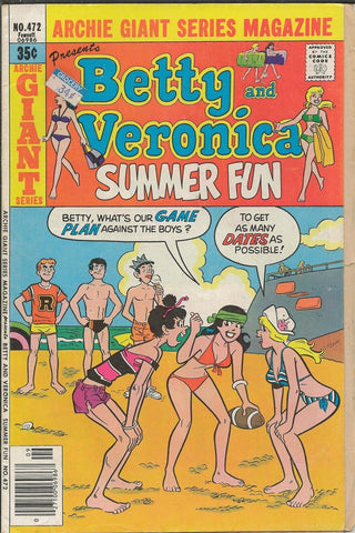 Archie Giant #472 ORIGINAL Vintage 1978 Archie Comics GGA Betty Veronica Summer