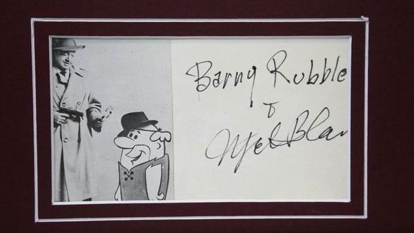 Mel Blanc Signed Framed 11x14 Photo Display JSA Flintstones Barney Rubble Inscr