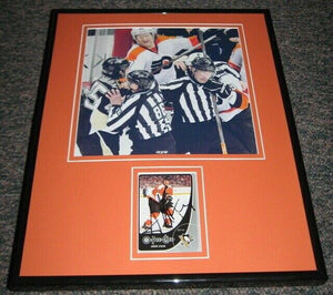 Arron Asham FIGHT vs Scott Hartnell Signed Framed 11x14 Photo Display Penguins