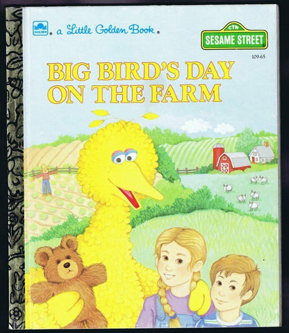 ORIGINAL Vintage 1985 Sesame Street Big Bird Day on the Farm Golden Book  