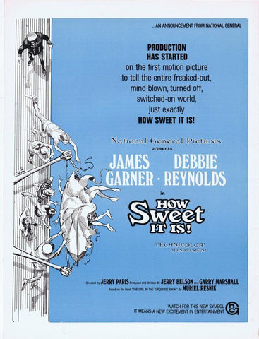 How Sweet It Is ORIGINAL Vintage 1967 9x12 Industry Ad James Garner D Reynolds