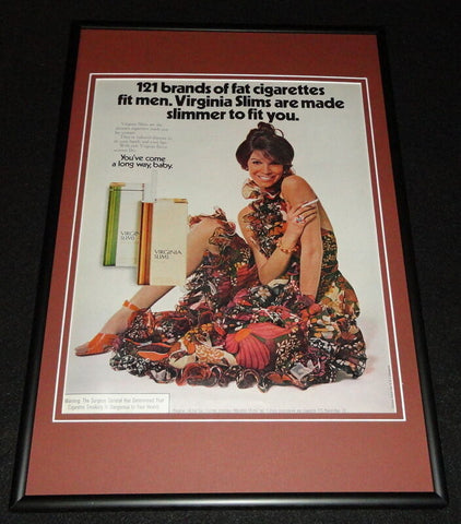 1972 Virginia Slims Cigarettes Framed 12x18 ORIGINAL Advertisement 