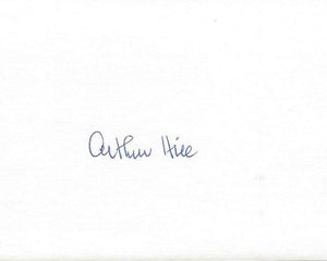 Arthur Hill Signed 3x5 Index Card 