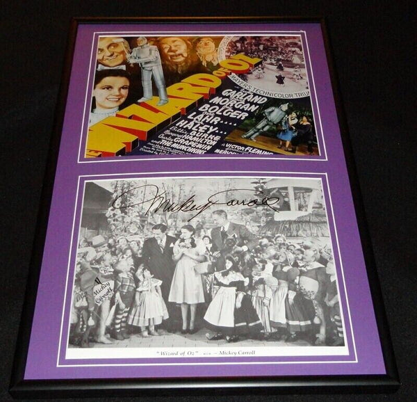 Mickey Carroll Signed Framed 12x18 Photo Display JSA Wizard of Oz