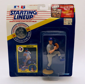 VINTAGE SEALED 1991 Starting Lineup SLU Figure + Coin Nolan Ryan Rangers