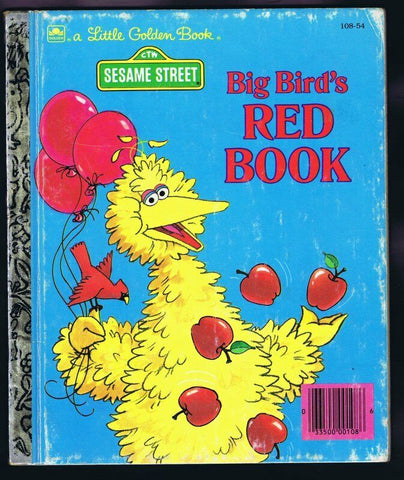 ORIGINAL Vintage 1990 Sesame Street Big Bird's Red Book Golden Book Blue Cover