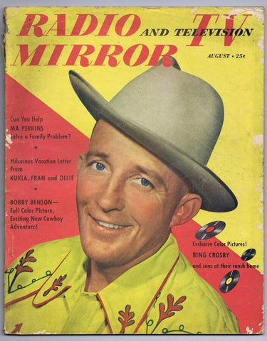 ORIGINAL Vintage August 1953 Radio TV Mirror Magazine Bing Crosby Ma Perkins