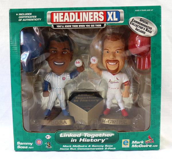 VINTAGE 1999 Headliners XL Mark McGwire Sammy Sosa Statue Figure Set