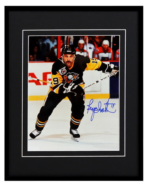 Bryan Trottier Signed Framed 11x14 Photo Display Penguins Islanders