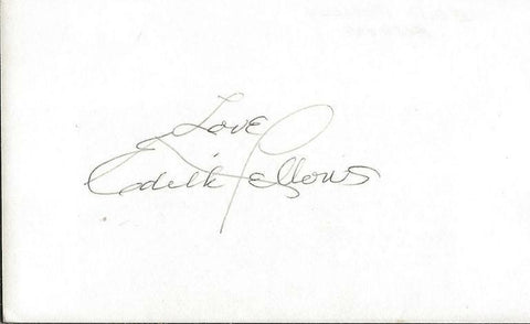 Edith Fellows Signed Vintage 3x5 Index Card JSA 