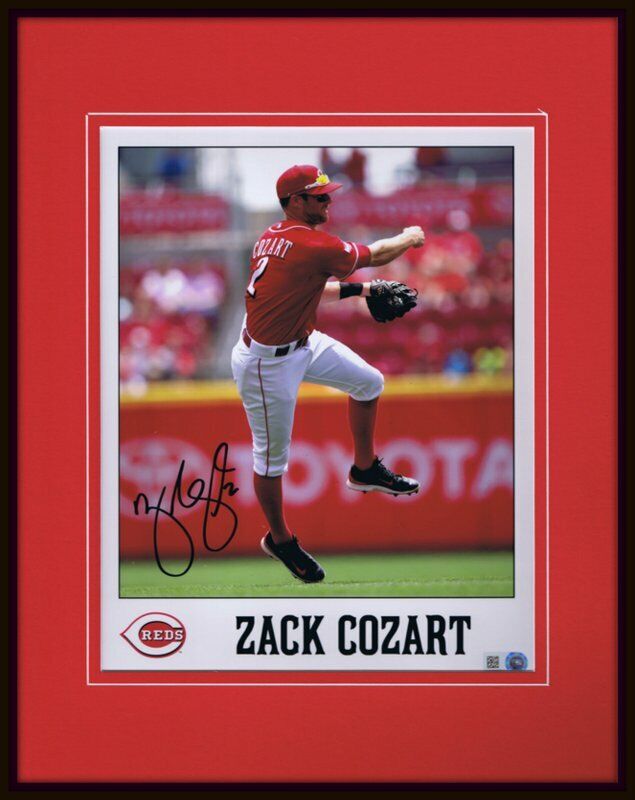 Zack Cozart Signed Framed 11x14 Photo Display FANATICS Reds