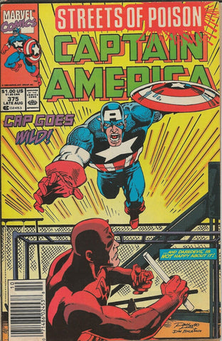 Captain America #375 ORIGINAL Vintage 1990 Marvel Comics 