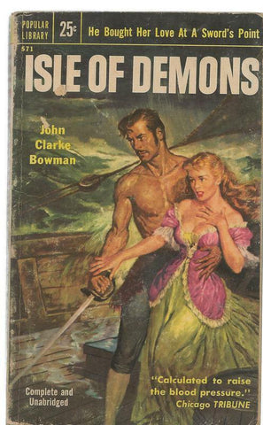 ORIGINAL Vintage 1954 Isle of Demons Paperback Book John Bowman GGA