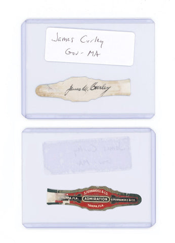 James Michael Curley Signed Vintage Cigar Wrapper Label 4x Mayor of Boston MA