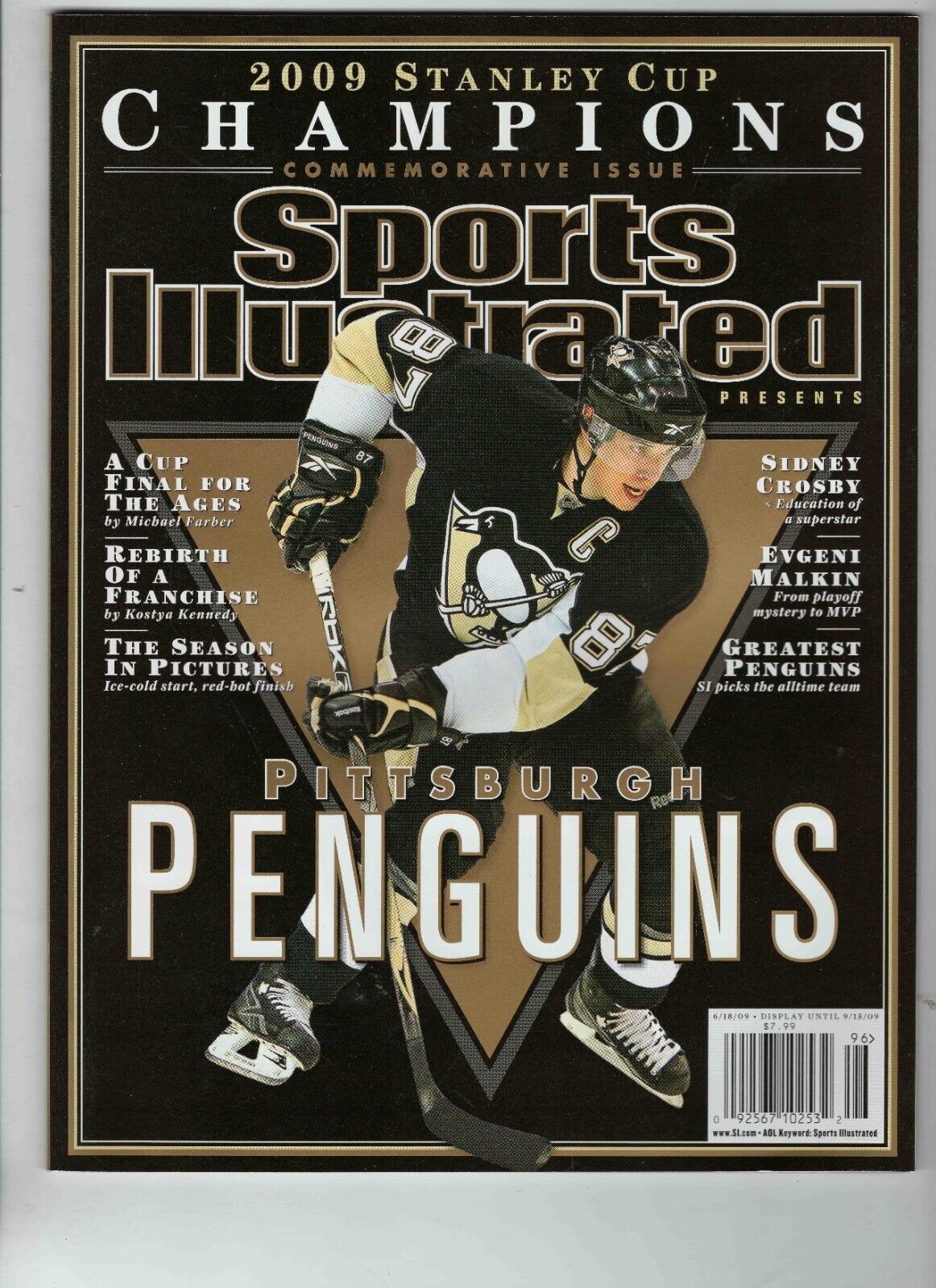 2009 Pittsburgh Penguins Stanley Cup Commemorative Sports Illustrated Crosby