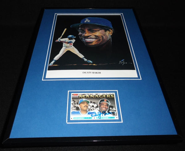 Dusty Baker Signed Framed 11x17 Volpe Poster Display Dodgers