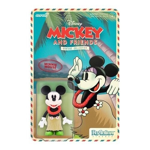 NEW 2022 Super7 Disney Vintage Hawaiian Minnie Mouse ReAction Action Figure