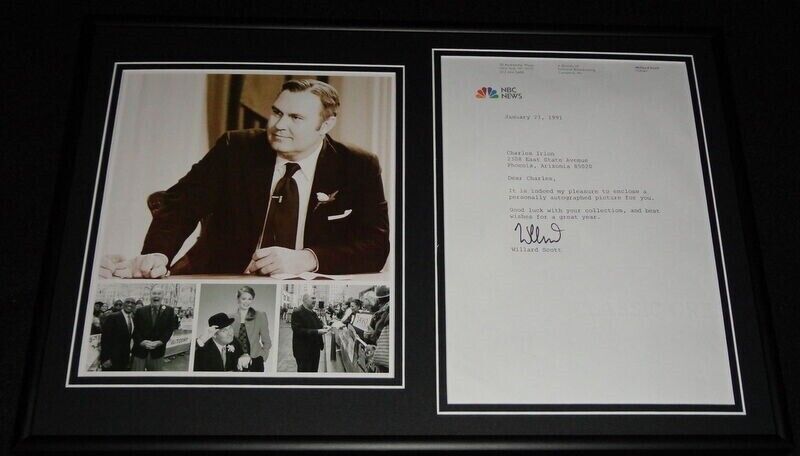 Willard Scott Signed Framed 1991 Letter & Today Show Photo Display