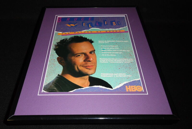 Return of Bruno 1987 Bruce Willis Framed 11x14 ORIGINAL Advertisement 