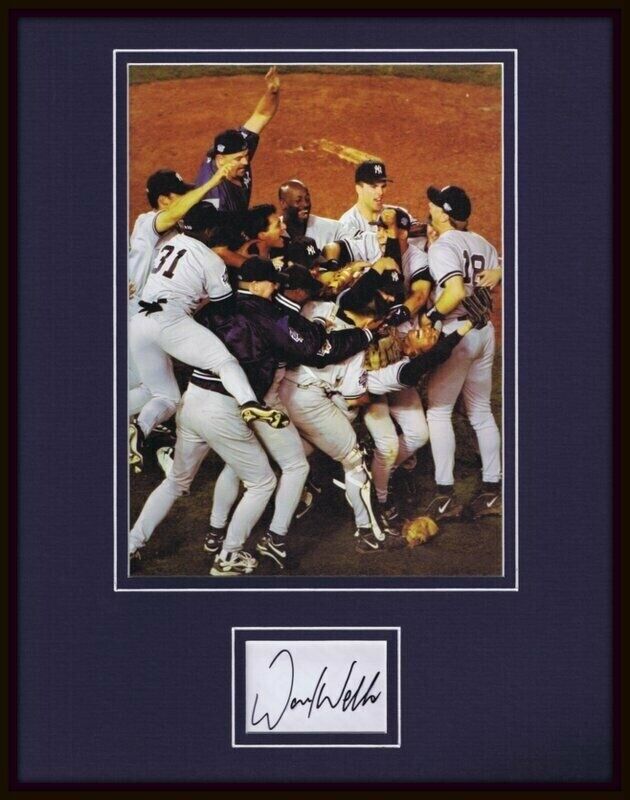 David Wells Signed Framed 11x14 Photo Display NY Yankees Mobbed by Teammates