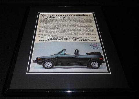 1984 Volkswagen VW Wolfsburg Framed 11x14 ORIGINAL Advertisement