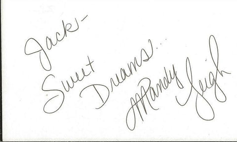 Mandy Leigh Signed Vintage 3x5 Index Card JSA 