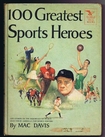 ORIGINAL Vintage 1958 100 Greatest Sports Heroes Hardcover Book Babe Ruth