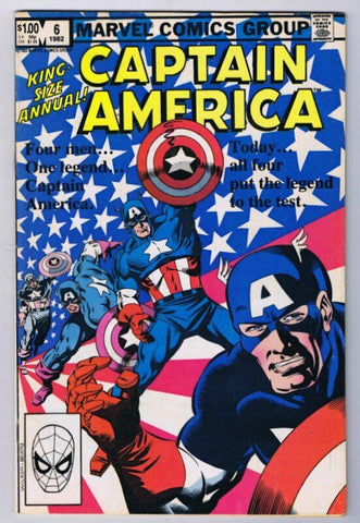 Captain America Annual #6 ORIGINAL Vintage 1982 Marvel Comics